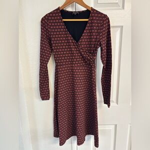 Zilch Amsterdam V Neck Wrap Long Sleeve Knee Length Dress Size S‎